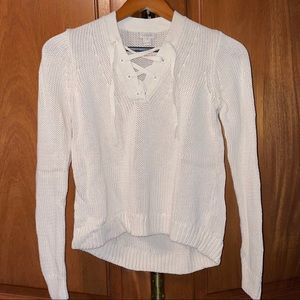 Knit J Crew Lace up Sweater